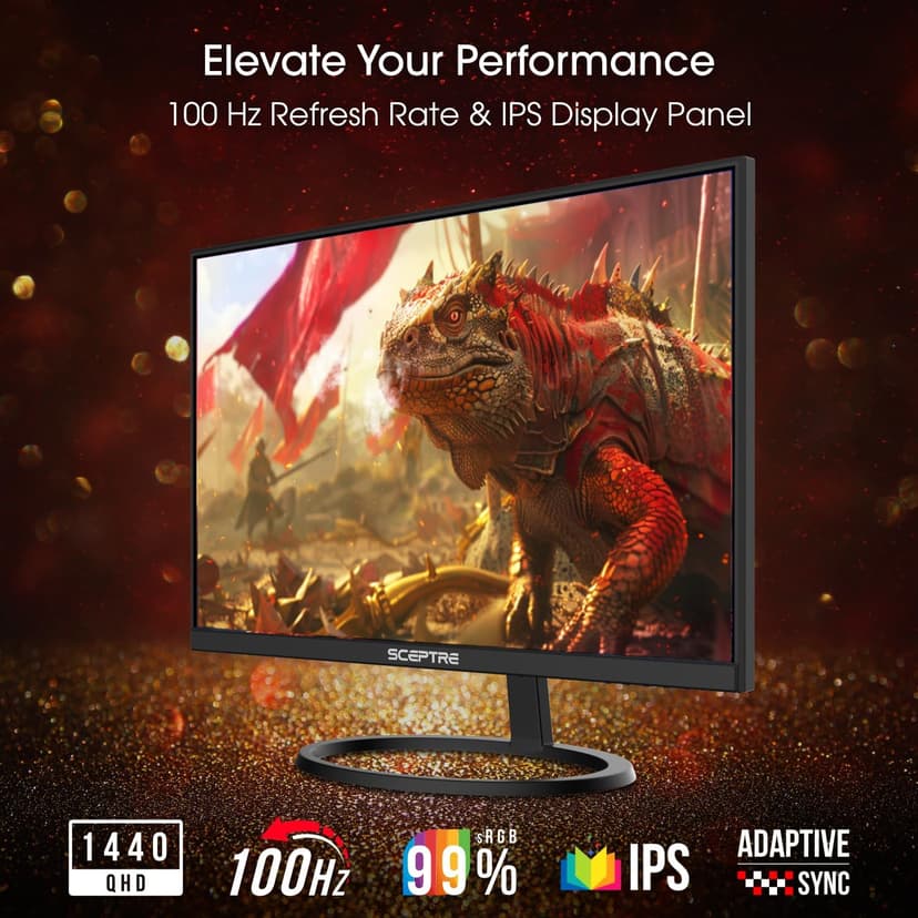 Sceptre IPS 27 Inch 2K 2560 x 1440p QHD 75Hz DisplayPort HDMI 99% sRGB Build-in Speakers Machine Black (E275W-QPT)