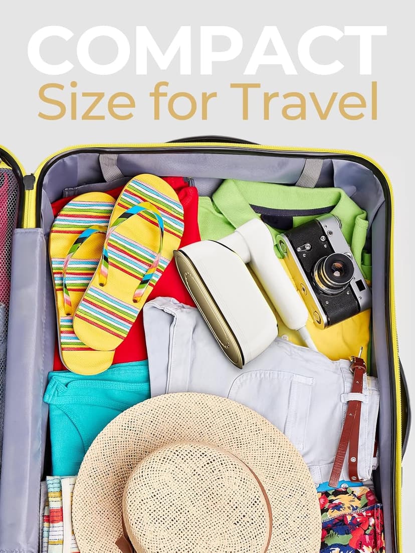 NIASSO Portable Travel Steamer, 1200W Handheld Fabric Steamer for Clothes, 4 Modes with LCD Display, Powerful Wrinkle Remover for Home & Travel, 150ml Water Tank, 10S Fast Heat-Up, 180° Swivel Handle