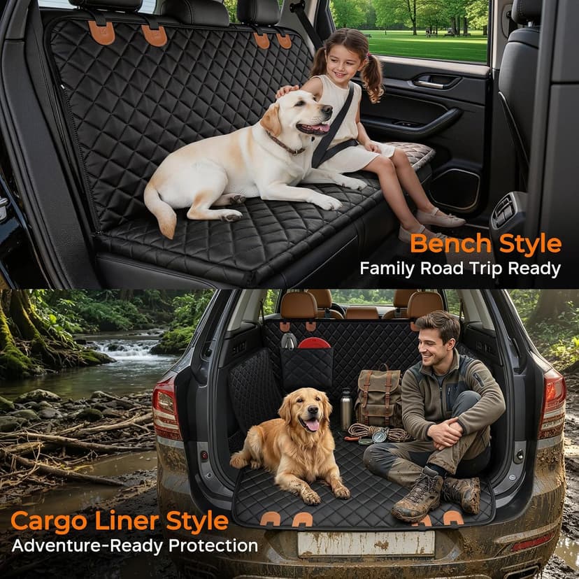 600D Oxford, Zippered Side Flaps, Scratch Resistant, Non-Slip, Easy to Install, With Seatbelt, For Sedan, SUV & Compact Truck URPOWER Dog Car Seat Cover for Back Seat, 100% Waterproof Hammock for Car B0727Y5ZD7