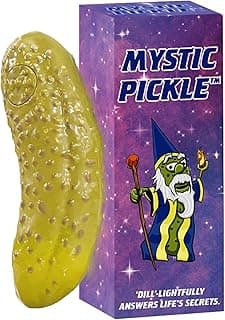 Mystic Pickle - Magic Fortune Teller with +100 Witty Responses - Unveiling The Briny Secrets of The Universe - Endless Entertainment with Friends, Family, Classroom Students - Best Novelty Gag Gift!