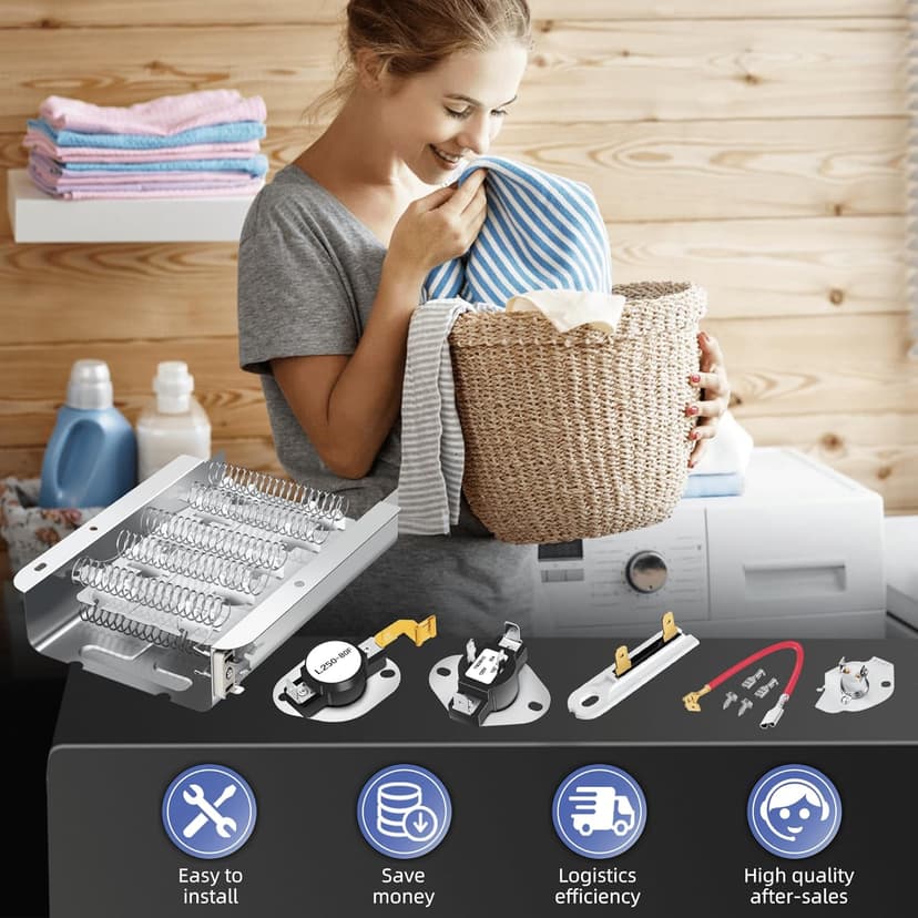 【Upgraded】279838 W10724237 Dryer Heating Element for Whirlpool Wed4815ew1 Maytag Centennial Medc215ew1 Kenmore 70 80 Series Model 110 Amana Ned4655ew1 Roper Admiral,Replaces 2406026 3403585 3398064