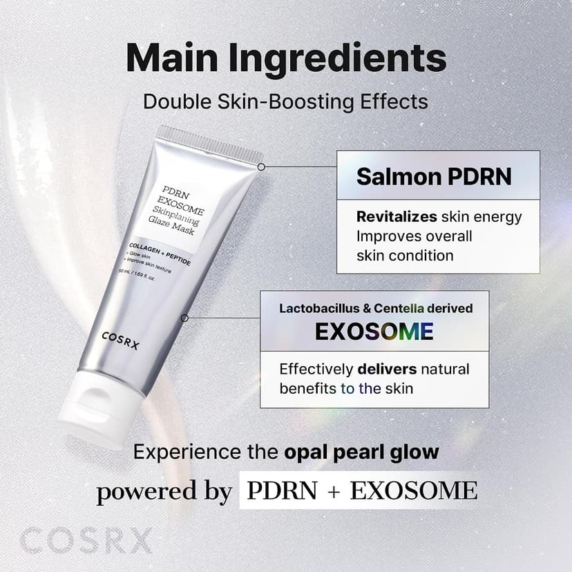 +123% Hydration, Instant Glow, Peel Off Face Mask, Elasticity & Firmness, Korean Skin Care, 1.69 fl oz COSRX PDRN Exosome Overnight Face Mask, Korean Glass Skin Glow, 1.69 fl oz B0FWK57DL4