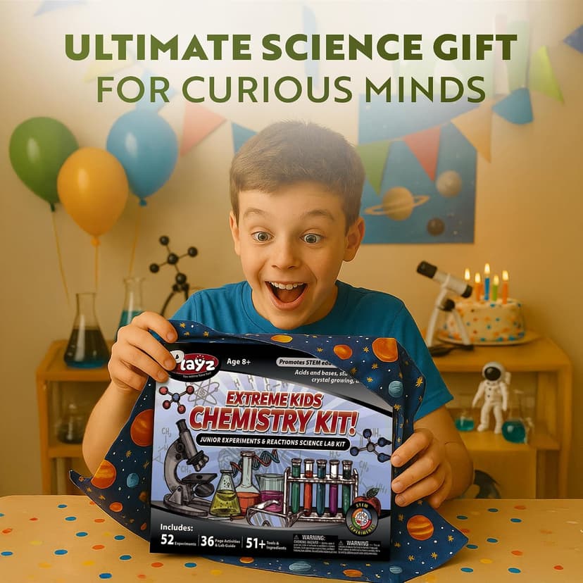 52+ Experiments Chemistry Set Science Toys, STEM Projects with 51+ Tools, Kids Science kit, Science Experiments for Kids Gift Playz Extreme Chemistry Educational Science Kits for Kids Age 8-12 B08HSFDZP6