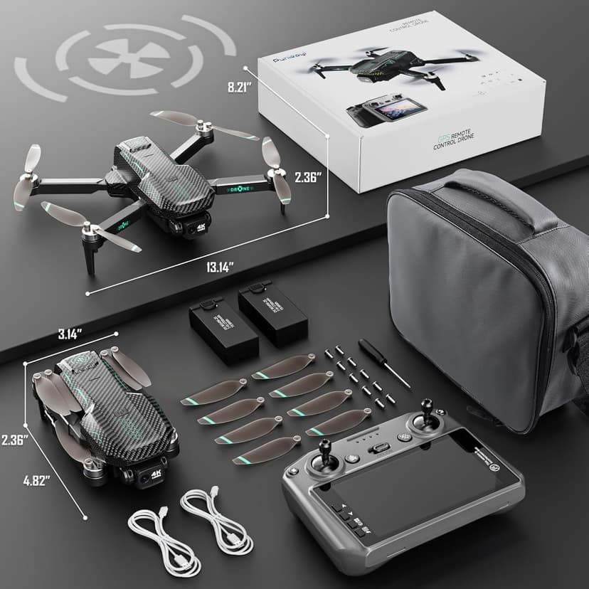 GPS Drone with 4K Camera for Adults, FPV RC Quadcopter, 5-inch LCD Tablet Screen, Auto Return, GPS Follow, Circle Fly, 60-min Flight Time,Brushless Motor, Lightweight Foldable Drone for Beginners
