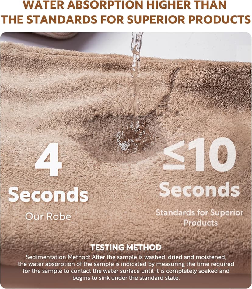 DAVID ARCHY Men's Hooded Robe Soft Coral Fleece Microfiber Bathrobe