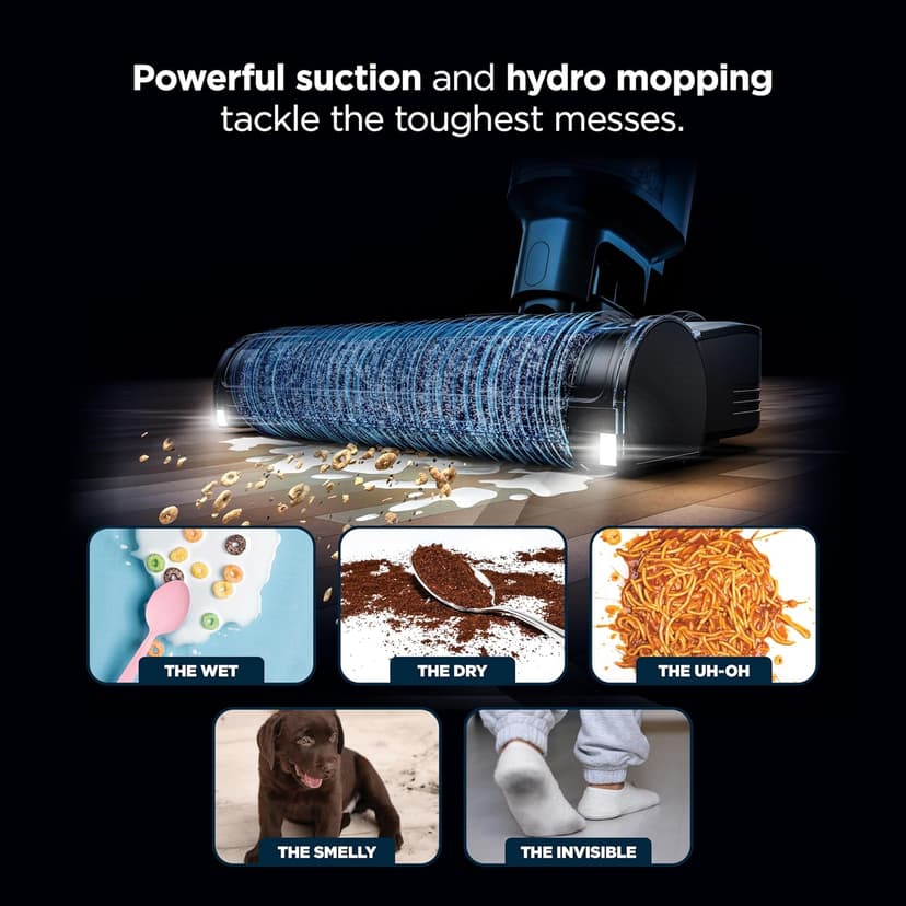 Shark | Wet Dry Vacuum Cleaner | Vacuum and Mop Combo | HydroVac MessMaster | 3-in-1 Self-Cleaning + Powerful Suction | 2 Brushrolls & 2 Solutions Included | Hardwood Floor & Area Rug Cleaner | AW261