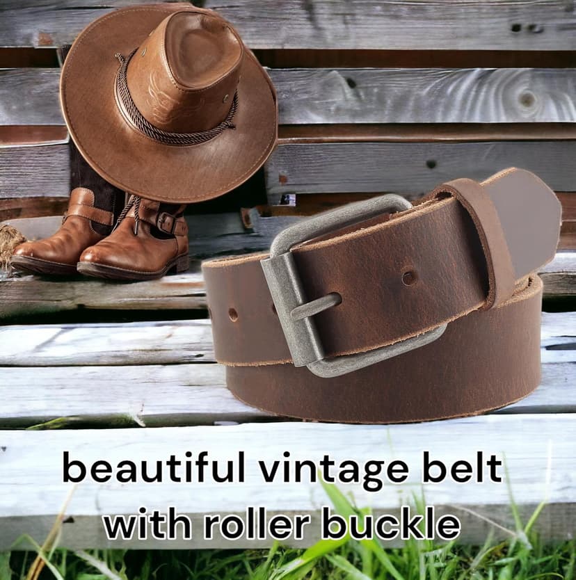 F&L CLASSIC Men's Casual Full Grain Classic Leather Dress Belt For Jeans,1.5" Wide, USA