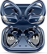 Wireless Earbud, Bluetooth 5.4 Headphones IP7 Waterproof for Sport, 50H Running Wireless Earphones with ENC Noise Cancelling Mic, Deep Bass Over Ear bud with Earhooks for Android, iOS, Workout, Gym