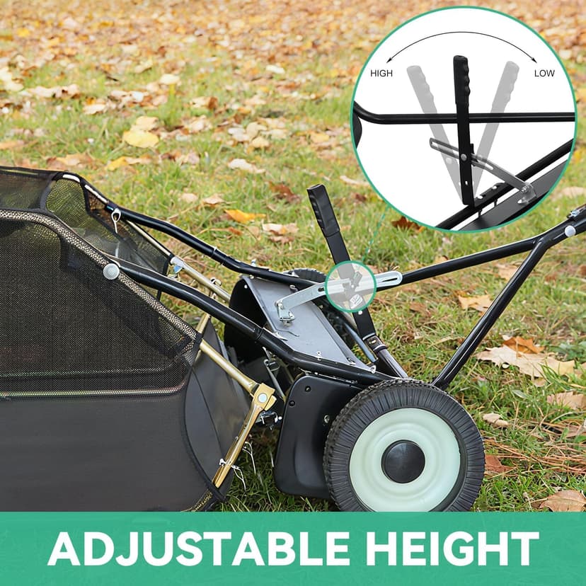 KARHDIR 52 in Tow Behind Lawn Sweeper, 26 cu.ft. Large Yard Sweeper, Adjustable Sweeping Height, Heavy Duty Leaf & Grass Collector with Dumping Rope, Pull Behind Sweepers for Debris Grass Clippings