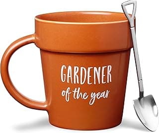 VELENTI Gardener Coffee Mug Gift - Funny Plant Pot Mug with Shovel Spoon - Cool Coffee Mugs for Men, Women - Mug for Gardeners, Dad Birthday Gifts, Cute Mom Christmas Gifts (Gardener Coffee Mug) B0BW7N5B3J