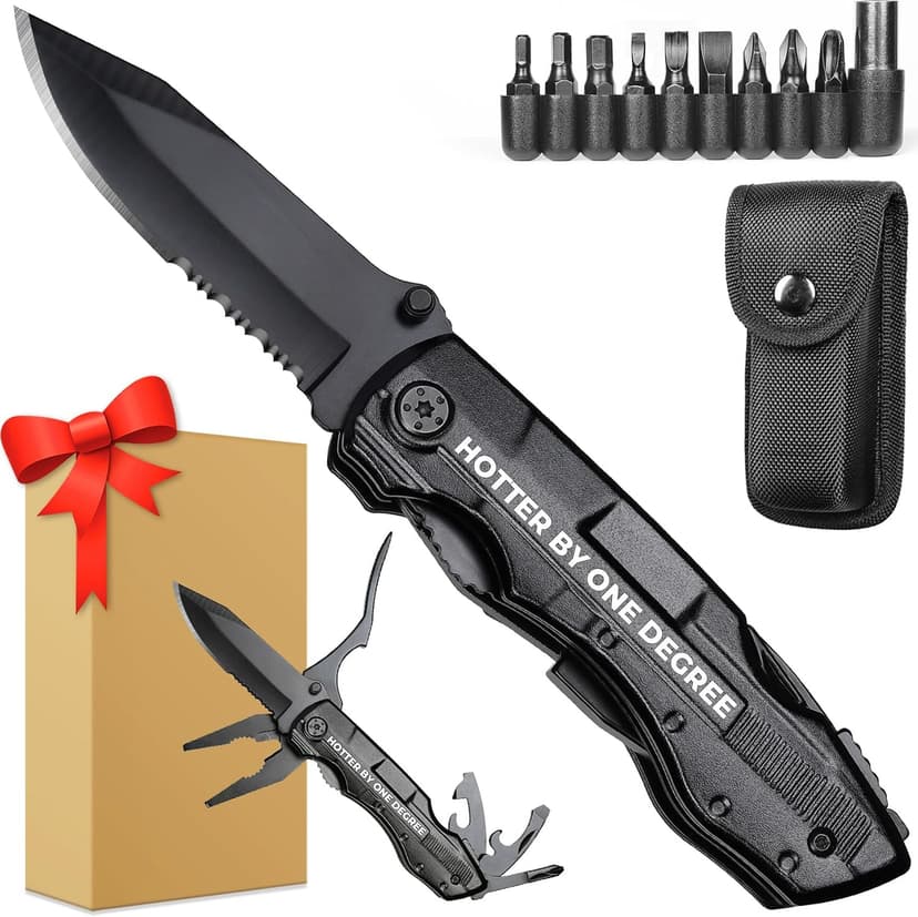 Graduation for Him Gifts, “HOTTER BY ONE DEGREE” Multitool Knife, Practical College Graduation Decorations 2026, Masters Degree Grad Gifts, Gift for Son Graduate Students Camping, Hiking, Fishing B0GL3J9STK