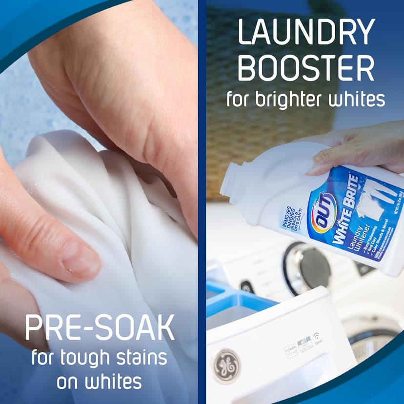 OUT White Brite Laundry Whitener Bleach Alternative, Stain Remover Detergent Booster Powder for Clothes, 4 Pound 12 Ounce Bottle