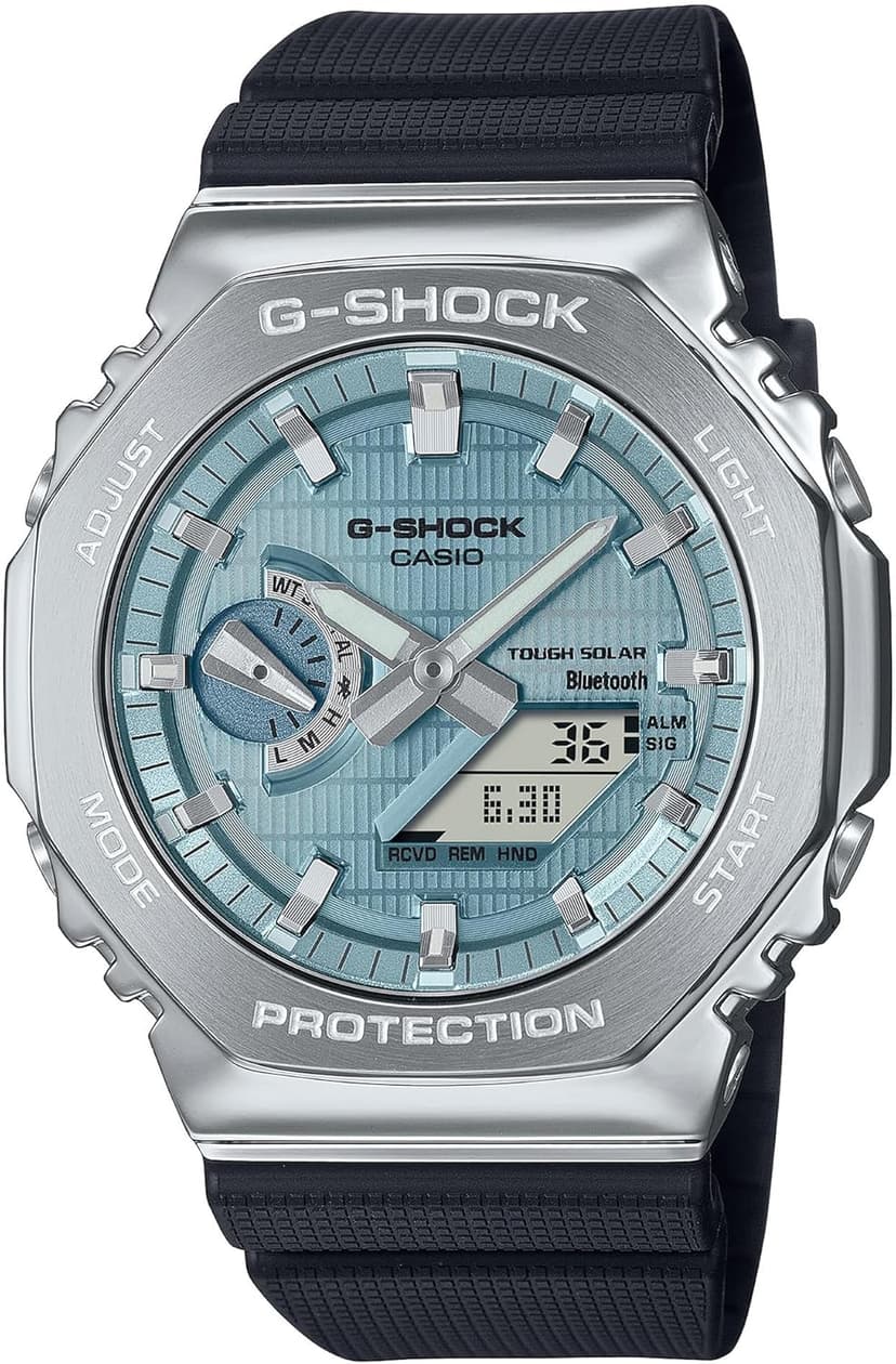 Casio G-Shock G-Steel Solar Connected Blue Dial Black Resin Strap Watch - GBM2100A-1A2