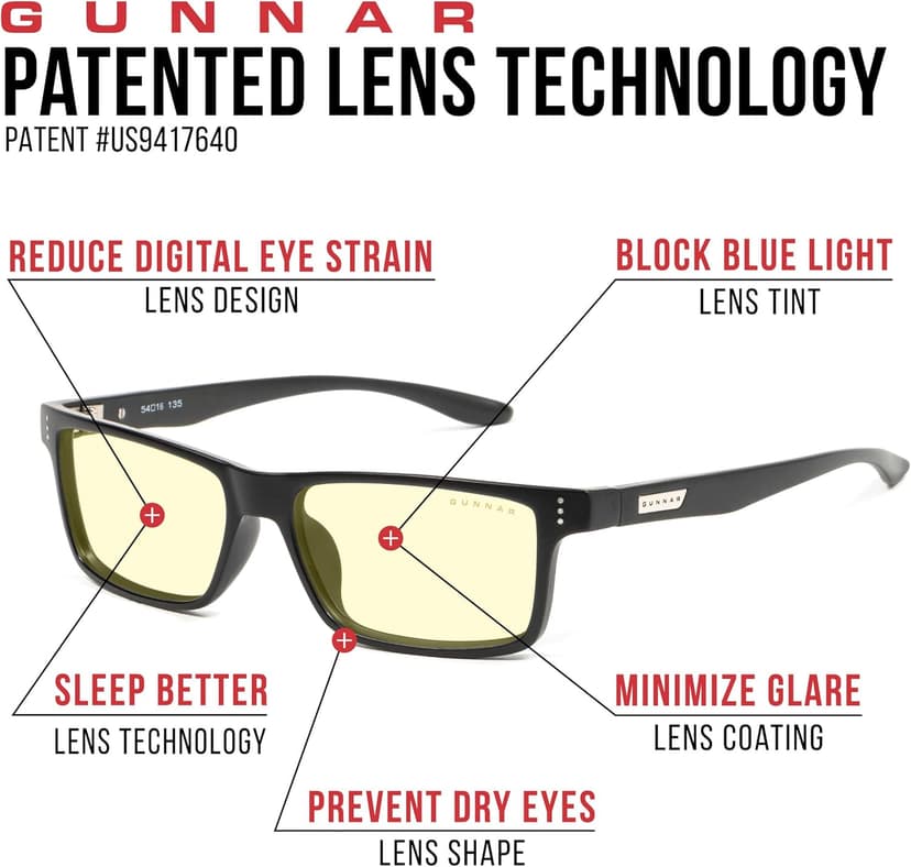 GUNNAR - Blue Light Reading Glasses - Blocks 65% Blue Light - Vertex