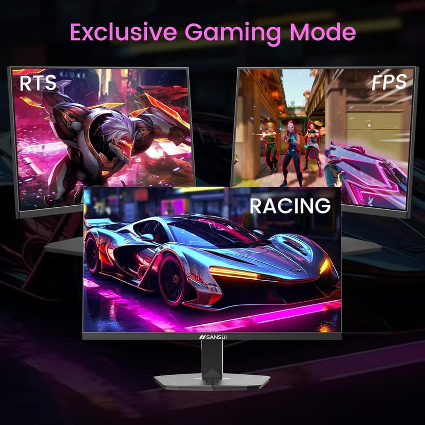 SANSUI 24" 1ms 160Hz Gaming Monitor, FHD 1080P Computer Screen, FreeSync Sync, 4000:1 Contrast, 110% sRGB, HDMI & DP Ports, VESA Mount, HDMI Cable Included