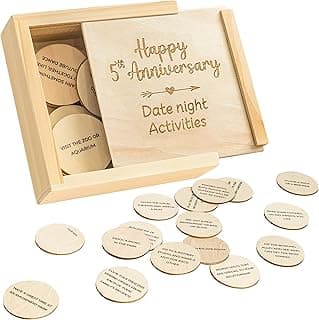 5 Year Anniversary Wooden Gifts for Him Her - 5th Anniversary Traditional Gifts for Wife Husband, 5 Year Marriage Gift for Couple, Fifth Wedding Present for Men