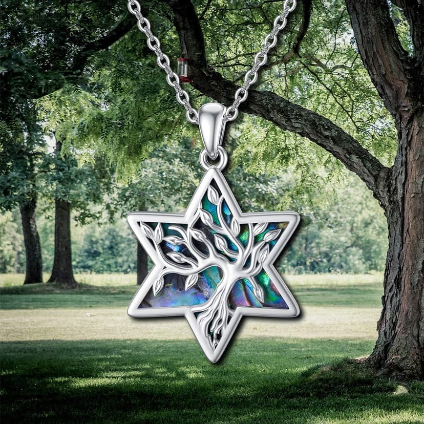 ONEFINITY Tree of Life Necklace 925 Sterling Silver Abalone Shell Celtic Knot Pendant Necklace for Women Jewelry B08ZYHKWJR