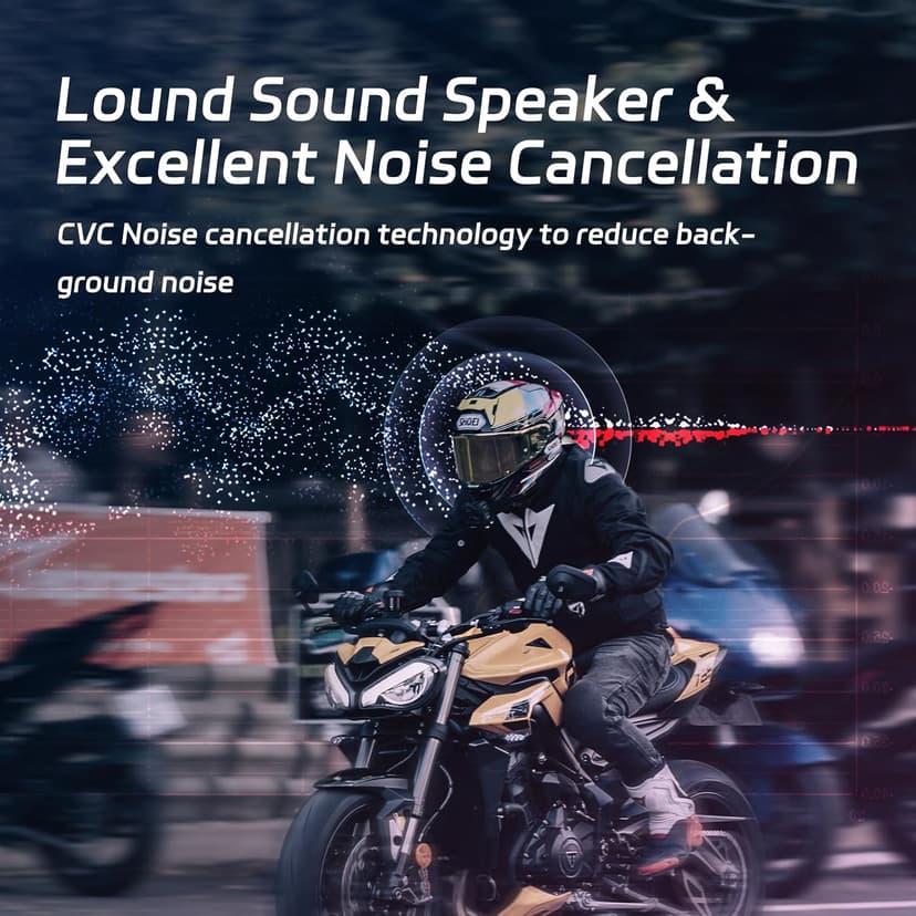Motorcycle Bluetooth Headset Helmet Speakers Long Battery Life Helmet Headphone with Noise Cancellation&Music Sharing Ultra-Thin Wireless Bluetooth Headphones for All Helmets