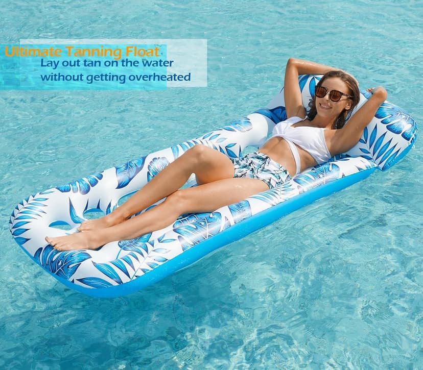 Jasonwell Inflatable Pool Float Lounge - 2 Pack Floaties Rafts for Adults Floating Lounger Sun Tanning Floats Cool Water Floaty Swimming Lake Beach Party Toys