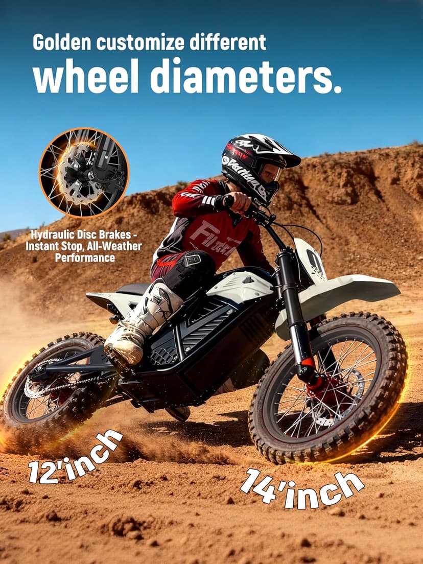 ESKUTE Electric Dirt Bike for Teens Adults, Mid-Drive Motor 3500W Peak, Electric Motorcycle 48V23Ah Battery, 53-Mile Range, 38mph, Hydraulic Nitrogen Dual Shock Absorbers