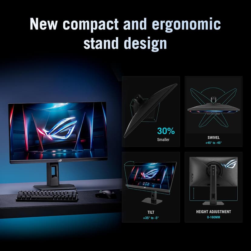 ASUS ROG Strix Ace 24” 1080P Esports Gaming Monitor (XG248QSG) - Full HD, Super TN Panel, 610Hz, 0.1ms, VRR, Low Input Lag, DisplayHDR400, Tripod Socket, HDMI 2.1, 3 yr Warranty