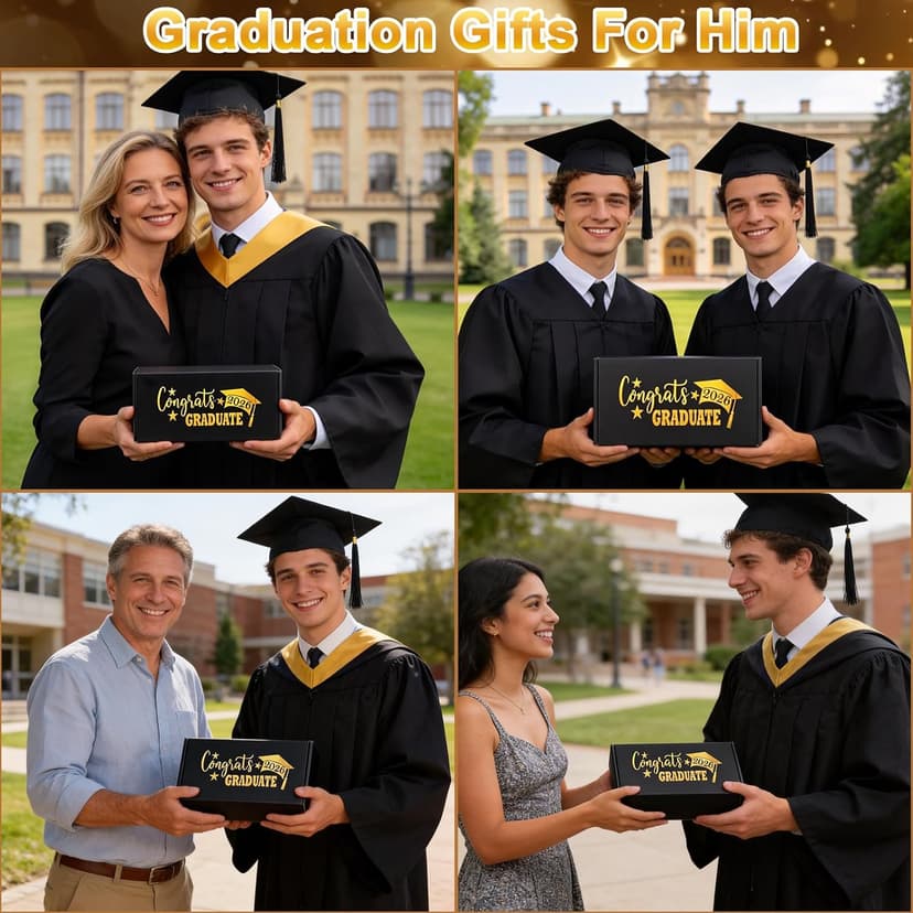 Masters Degree Phd Graduate Gifts Basket for Son, Grad Gift for Men, Male Congratulation Present for Class of 2026 Graduates Graduation Gifts for Boys Him, High & Middle School College Graduation Gift B0GVQCKCYD