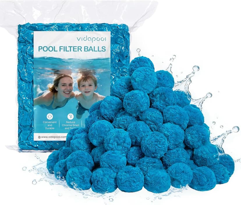 3.1 lbs Pool Filter Balls for Sand Filters, Reusable Blue Filter Media Balls for All Sand Filter Systems, Efficient & Lightweight Pool Sand Filter Balls, Replaces 100 lbs Pool Filter Sand