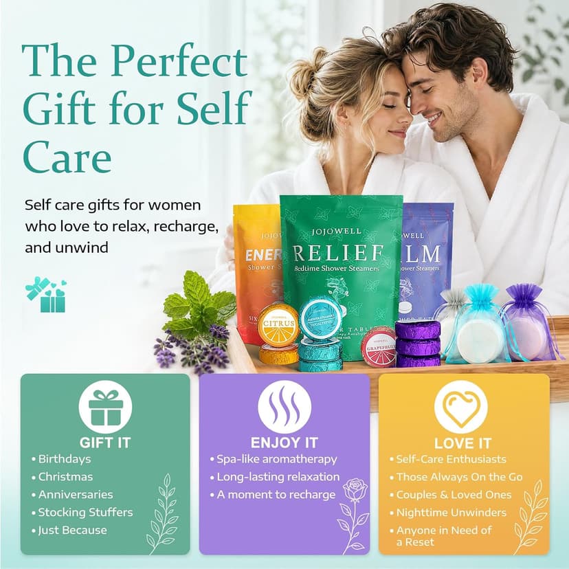 Shower Steamers Aromatherapy - 18 Pack Gifts for Women, Organic Essential Oils, Self Care, Birthday Gifts for Women, Men, Mom, Teen, Relaxation Home SPA Christmas