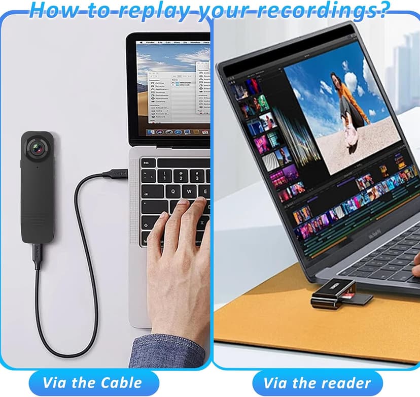 Mini Body Camera with Audio & Video Recording - Small POV Cam 1080P with 64G Card - Wearable Personal Portable Cameras Recorder DV - Night Version Camcorder for Security Work Records Guard Traveling