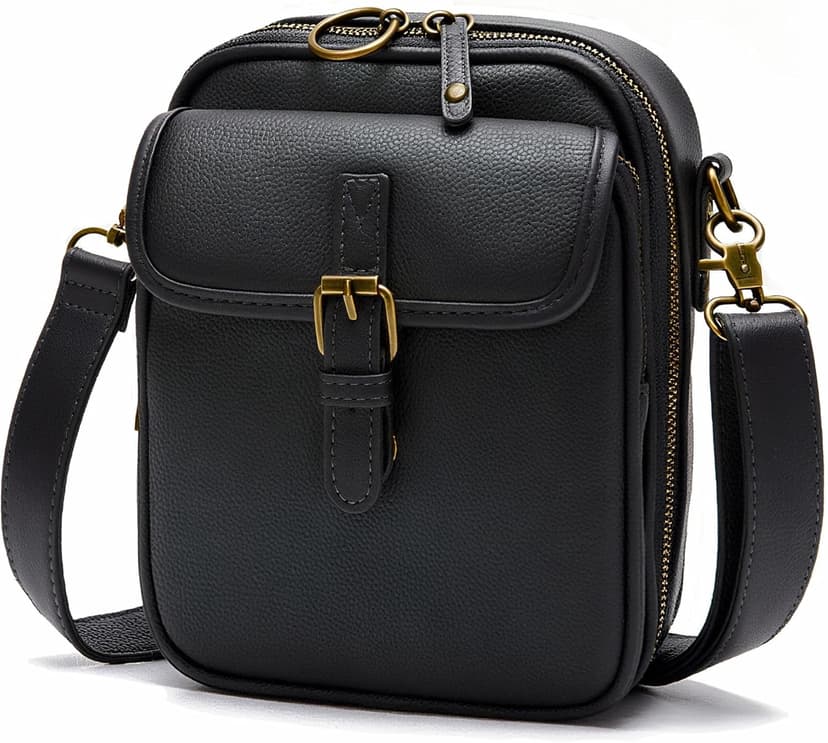 Pelimoo Small Crossbody Bags for Women Vegan Leather Messenger Purses, Vintage Wallet Anti Theft Shoulder Handbags with Card Slots