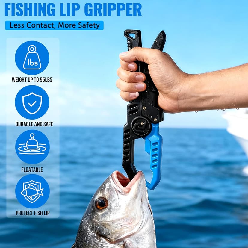 PLUSINNO Fishing Gear,Full Fishing kit Include Fishing Rod and Reel Combo, Tackle Box with Fishing Lures, Fishing Accessories, Fishing Pliers,Fishing Gifts for Men with Fishing Tool Kit