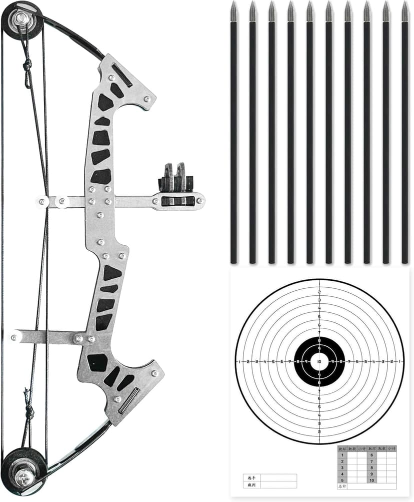 Archery Bow Set Left and Right Hand Compound Bow Hunting Bow Metal Material Catapult RH/LH for Practice Archery
