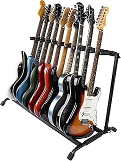 Rok-It Gator Multi Guitar Stand Rack with Folding Design, Holds up to 10 Electric or Acoustic Guitars (RI-GTR-RACK10)