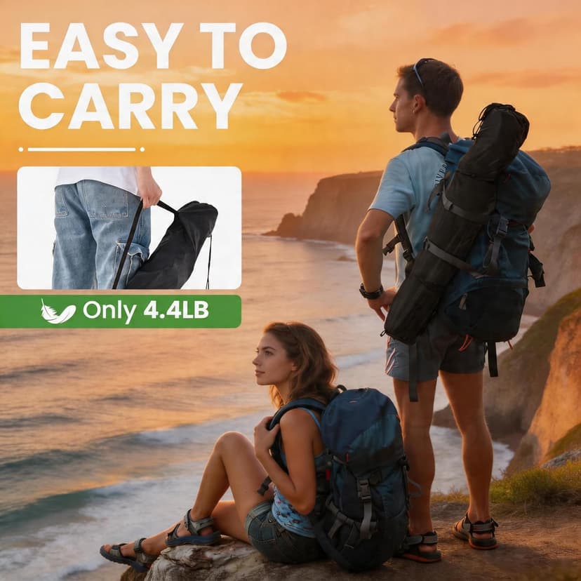 2 Pack Lightweight Folding Camping Chairs, Outdoor Lawn Beach Chair with Cup Holder & Carry Bag for Travel, Fishing, Picnic, Backyard, Hiking
