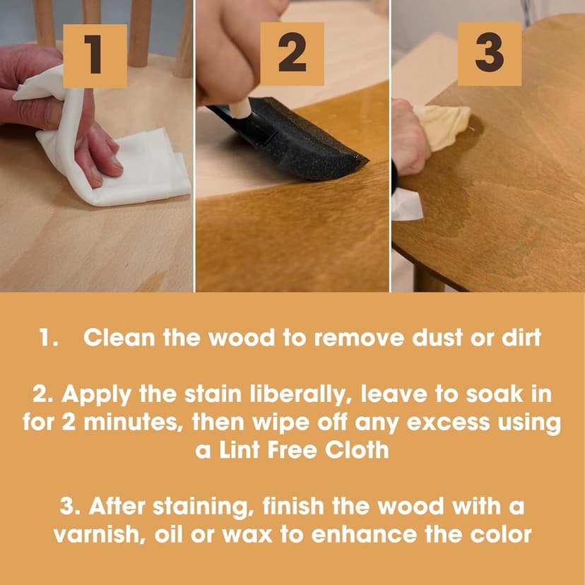 Furniture Clinic Wood Stain | Dark Oak | Water Based | Fast Drying, Low Odor, & Non-Toxic | for Indoor & Outdoor Furniture and More | Multiple Finishes | (8.5oz / 250ml)