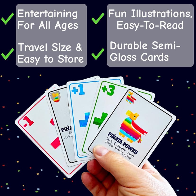 3, 2, 1, Piñata! – Fun Family Card Game for Kids & Adults – Fast-Paced Party Game for Game Night – Ages 7+, 2-5 Players – Portable Travel Game