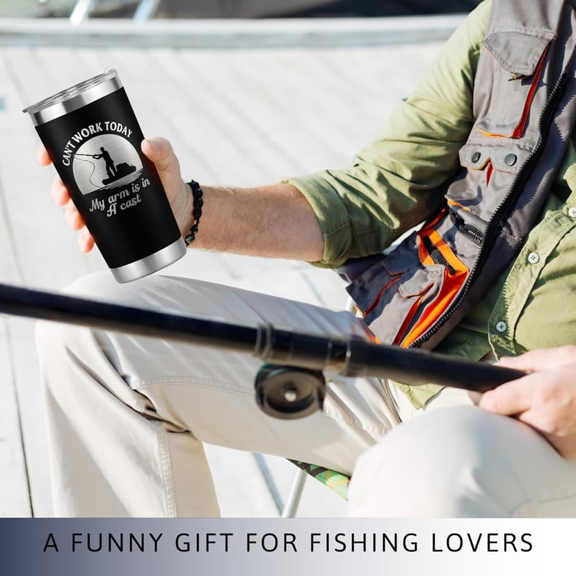 Fishing Gifts for Men - Gifts for Fisherman - Fisherman Gift for Men, Boys - Fishing Fathers Day Gift for Him - Fish Coffee Mug - 20 Oz Stainless Steel Tumbler
