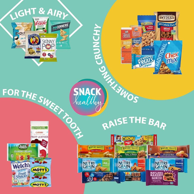 Graduation Birthday Treats Gift Basket, Nutritious Granola Breakfast Bars Office Food Assortments & Variety Gifts Gift A Snack - Healthy Snack Box Care Package + (50 Count) Greeting Card B08L8RQDBF