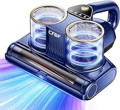 Mattress Vacuum Cleaner, Bed Vacuum Cleaner with 16Kpa Suction 253.7nm UV-C Light, Ultrasonic & High Heating, 500W Powerful Double-Cup Handheld Vacuums for Bed, Sofa, Couch, Crib, 16.4FT Corded