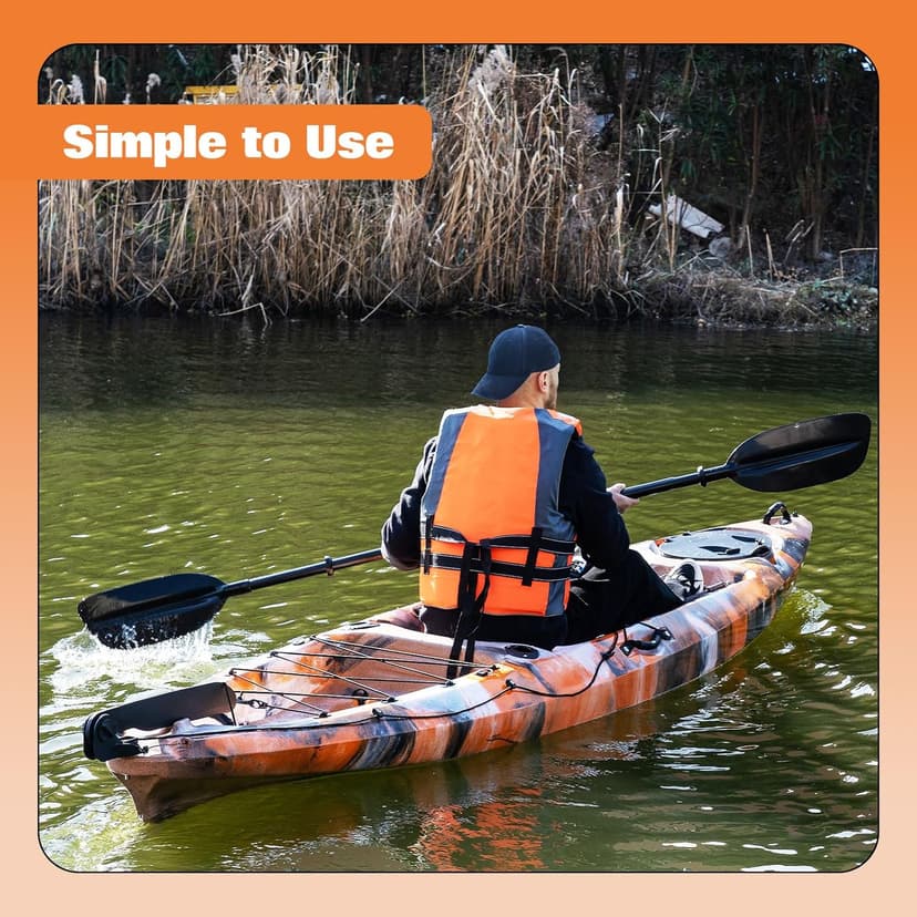 11.9 ft Fishing Kayak for Adults, Sit on Top Kayak with Paddle & Comfortable Seat, Hard Shell Recreational Ocean Fishing Boat for Lake River Sea, 661 LBS Capacity