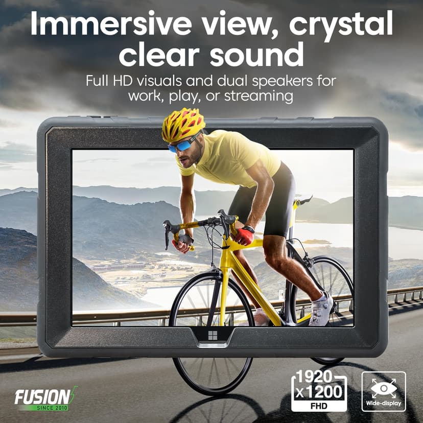 Fusion5 Built in USA 10.1” Windows 11 Professional Rugged Tablet PC - 12GB RAM, 512GB SSD, Intel 13th Gen, Full HD Windows Tablet Computer, HDMI, USB C - 2 Year Full Warranty with Accidental Damage