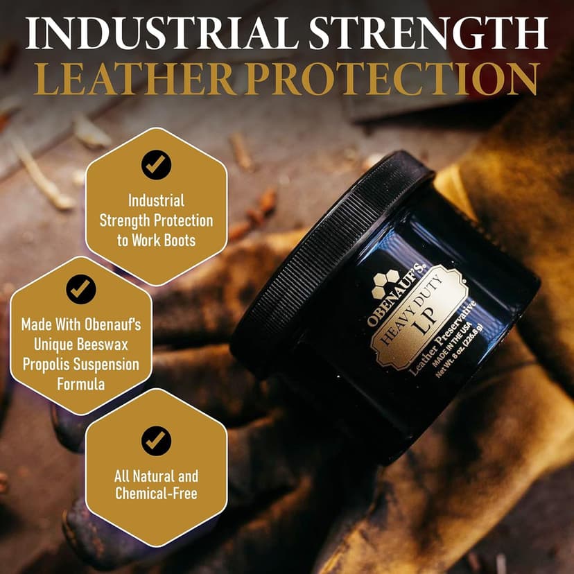 Obenauf's Heavy Duty LP Leather Conditioner Natural Oil Beeswax Formula (8oz)