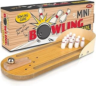 Mini Bowling White Elephant Gifts for Adults Useful Stocking Stuffers for Teens Adults for Men Women Who Have Everything Teens Boys Table Top Set Wooden Desktop Tiny Bowling Fun Gag