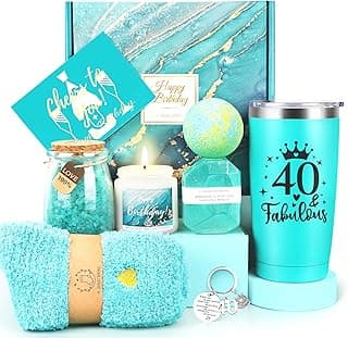 40th Birthday Gifts Women, Gifts for 40th Birthday Woman, 40 Fabulous Gifts, 40 40th Birthday Gifts Ideas, 40 Years Old Gift Baskets, Unique 40th Birthday Gifts for Her Mom Sister Friend Wife Coworker