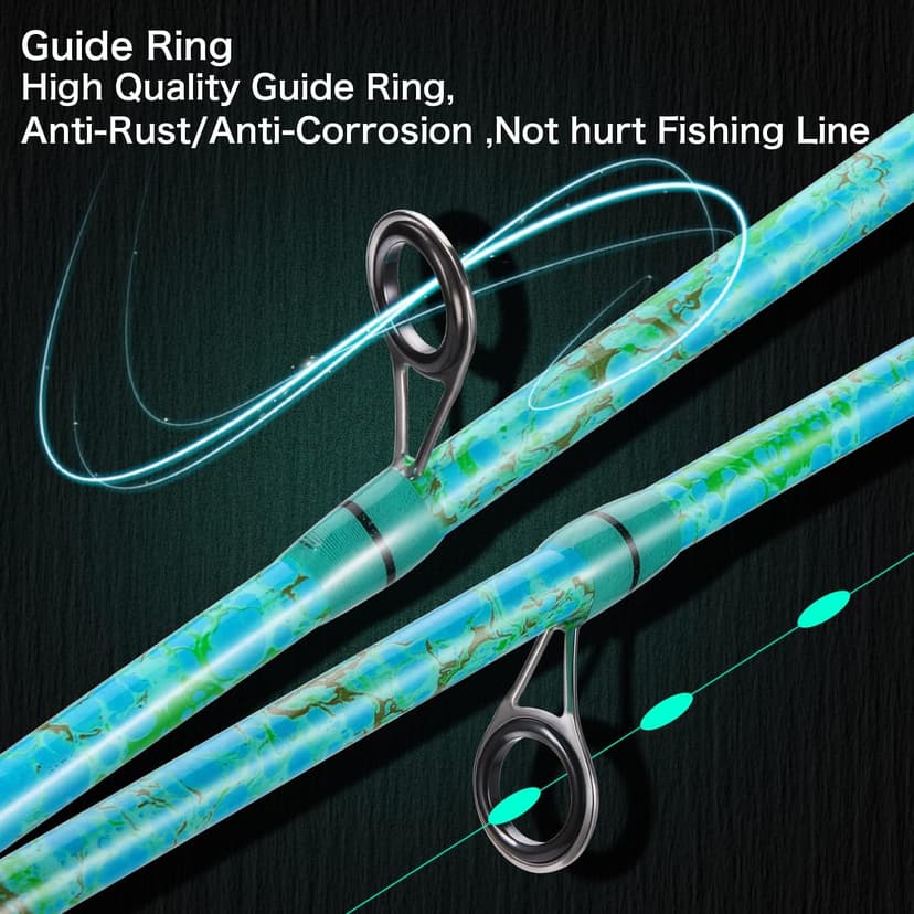 Sougayilang Fishing Rod and Reel Combo, 2-Piece 5-Foot 6-Inch Graphite & Fiberglass Rod, Durable and Strong, Quickset Anti-Reverse Fishing Reel (1Pack/2Pack)