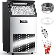 COWSAR Commercial Ice Maker Machine 100Lbs/24H, Stainless Steel Undercounter Ice Maker with 33Lbs Storage Capacity, Self-Cleaning Freestanding Ice Machine for Home, Bar, Restaurant, Office, Outdoor