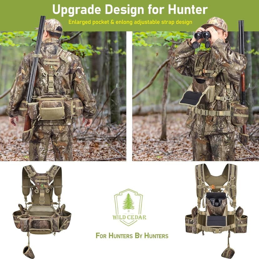 Hunting Fanny Pack for Men, Camo Waist Pack for Hunter, Fanny Hunting Backpack with Rifle, Shotgun, and Bow Holder (Fanny Pack Upgrade)
