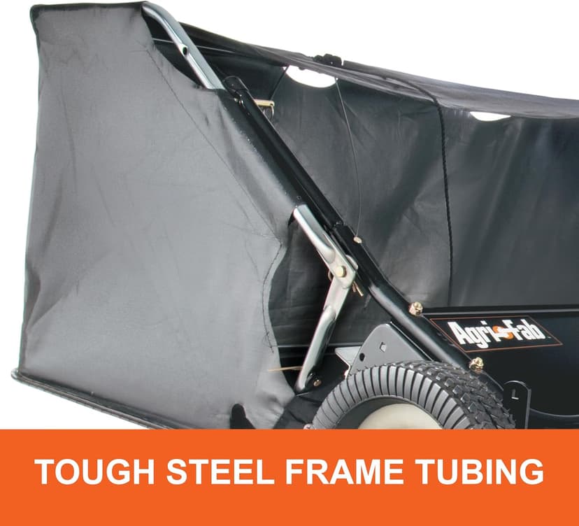 Agri-Fab 45-0320 42" Tow-Behind Lawn Sweeper, 12 cu. ft Hopper Bag Capacity; Leaf & Grass Catcher, with Adjustable Brush Height and Easy to Use Dumping Rope