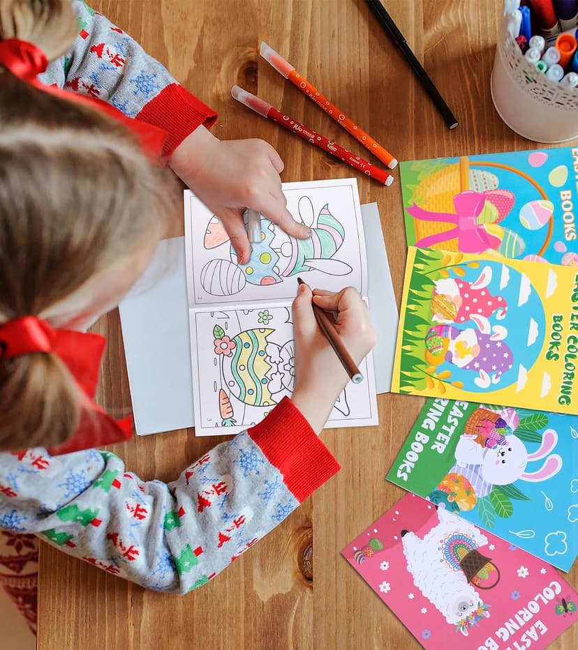 90shine 54PCS Easter Coloring Books for Kids-Egg Basket Stuffer Gifts Party Favors Class Activity Supplies Decorations B08Q36YXL9