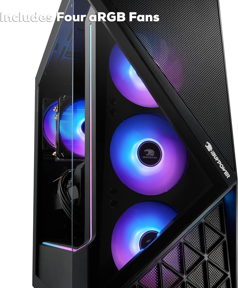 iBUYPOWER Slate Gaming PC Desktop Intel Core Ultra 7 265F CPU, NVIDIA GeForce RTX 5060 8GB GPU, 32GB DDR5 RGB 5200MHz RAM, 1TB NVMe SSD, Windows 11 Home, Computer w/Keyboard and Mouse - SBI7N5603